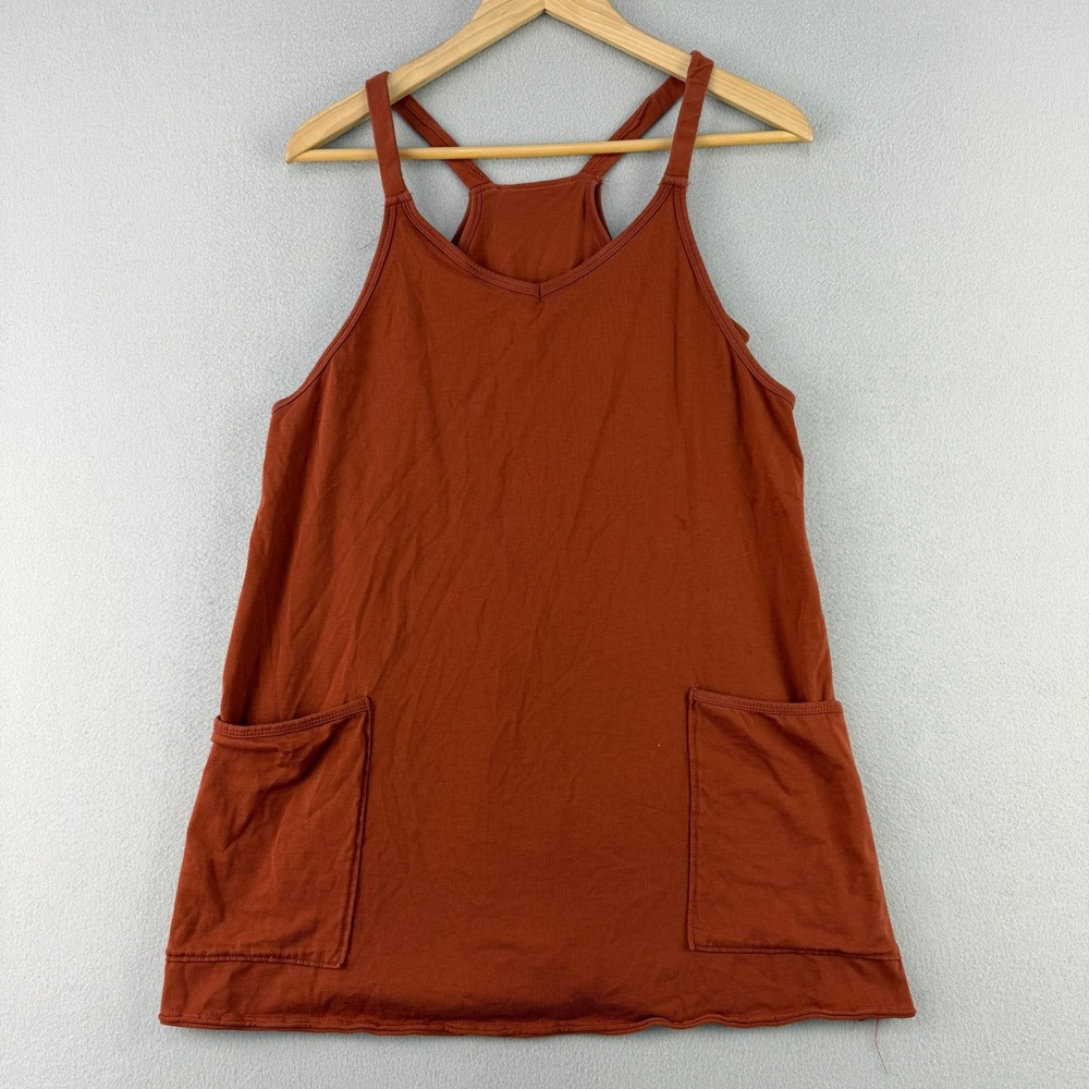 Womens Hot Shot Mini Dress size Small Rust Orange Comfort Stretch Built in Short